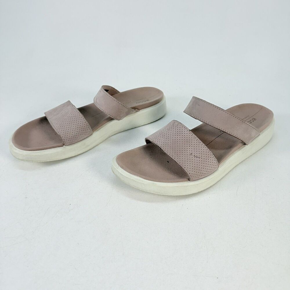 Ecco Yuma Slide Double Strap Sandals Size EU 41 US10-10.5 Leather Slip On Shoes